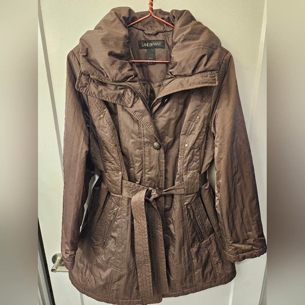 NWOT - Lane Bryant Belted Bronze Winter Coat - Size 18/20